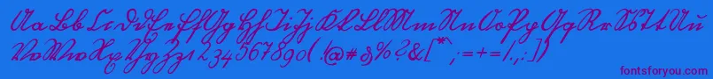 OttilieU1ay Font – Purple Fonts on Blue Background