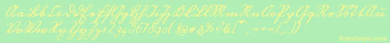 OttilieU1ay Font – Yellow Fonts on Green Background