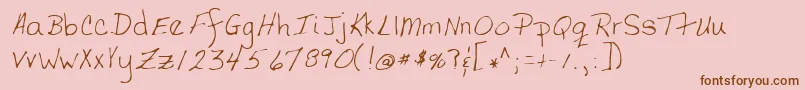 Шрифт TerfontRegular – коричневые шрифты на розовом фоне