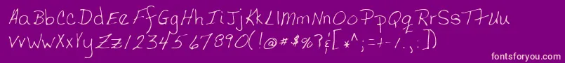 フォントTerfontRegular – 紫の背景にピンクのフォント