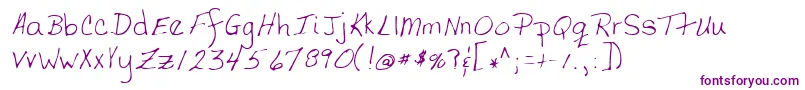 Шрифт TerfontRegular – фиолетовые шрифты на белом фоне