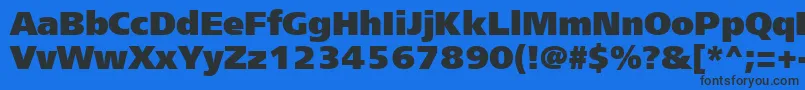 Freesetextractt-Schriftart – Schwarze Schriften auf blauem Hintergrund