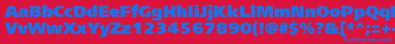 フォントFreesetextractt – 赤い背景に青い文字