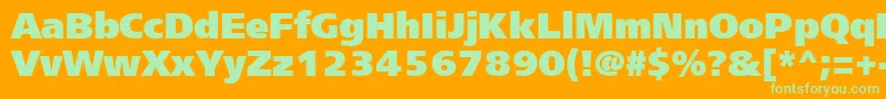 Freesetextractt Font – Green Fonts on Orange Background