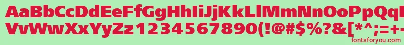 Freesetextractt-fontti – punaiset fontit vihreällä taustalla