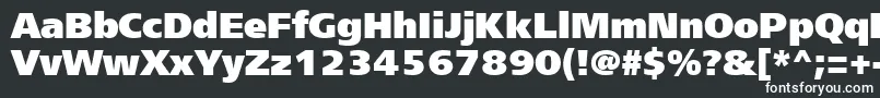 Freesetextractt-fontti – valkoiset fontit mustalla taustalla