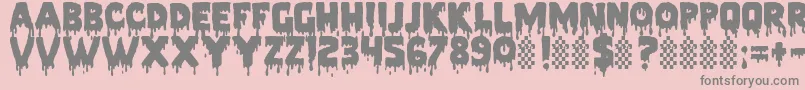 フォントPiecesNfi – ピンクの背景に灰色の文字