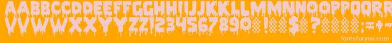 PiecesNfi Font – Pink Fonts on Orange Background