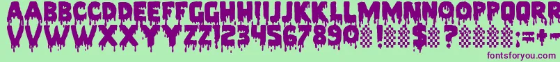 Шрифт PiecesNfi – фиолетовые шрифты на зелёном фоне