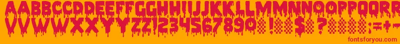 PiecesNfi Font – Red Fonts on Orange Background