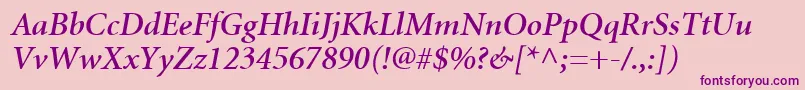 AtlantixSsiSemiBoldItalic Font – Purple Fonts on Pink Background