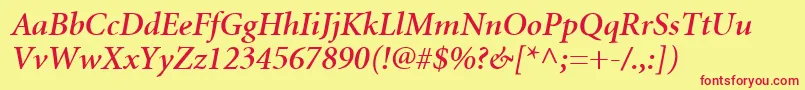 AtlantixSsiSemiBoldItalic Font – Red Fonts on Yellow Background