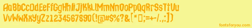 Isleofthedead Font – Orange Fonts on Yellow Background