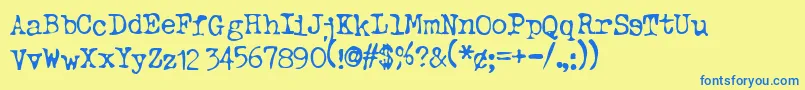 Typeo ffy Font – Blue Fonts on Yellow Background