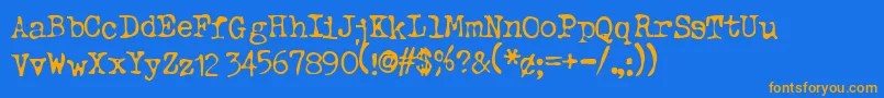 Typeo ffy Font – Orange Fonts on Blue Background