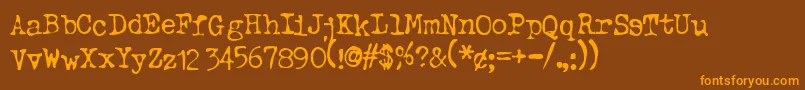 Typeo ffy-Schriftart – Orangefarbene Schriften auf braunem Hintergrund