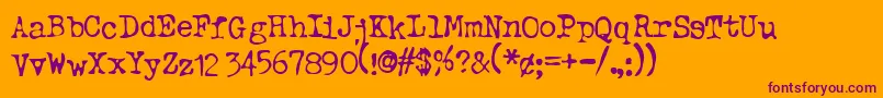 Fonte Typeo ffy – fontes roxas em um fundo laranja