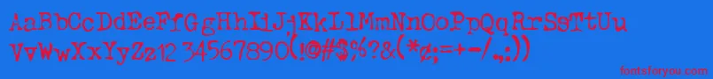 Typeo ffy Font – Red Fonts on Blue Background