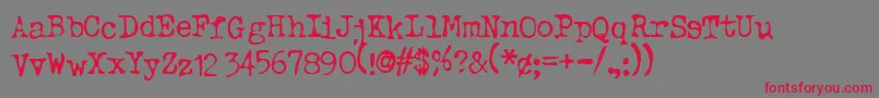 Typeo ffy Font – Red Fonts on Gray Background