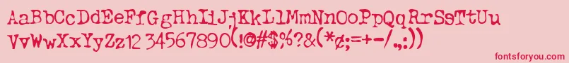 Typeo ffy-Schriftart – Rote Schriften auf rosa Hintergrund
