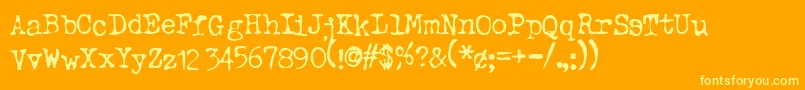 Typeo ffy-fontti – keltaiset fontit oranssilla taustalla