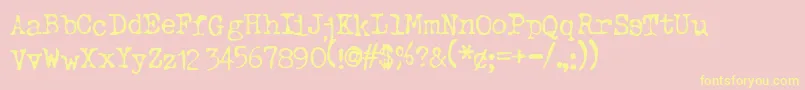 Typeo ffy-Schriftart – Gelbe Schriften auf rosa Hintergrund