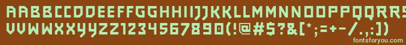 Journeyps3-fontti – vihreät fontit ruskealla taustalla