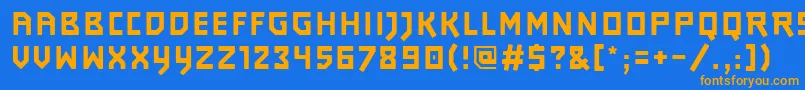 フォントJourneyps3 – オレンジ色の文字が青い背景にあります。