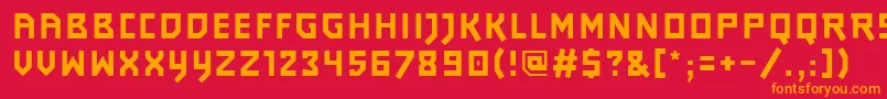 フォントJourneyps3 – 赤い背景にオレンジの文字