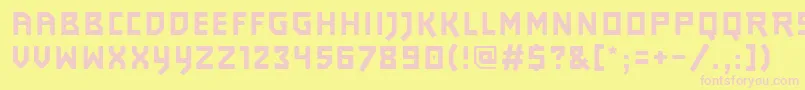 Journeyps3-fontti – vaaleanpunaiset fontit keltaisella taustalla