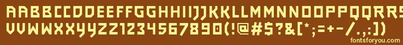 Journeyps3-fontti – keltaiset fontit ruskealla taustalla