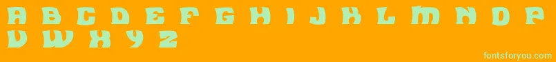 FleaMarketPlainBc Font – Green Fonts on Orange Background