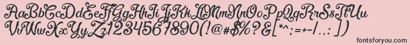 FadliScript-Schriftart – Schwarze Schriften auf rosa Hintergrund
