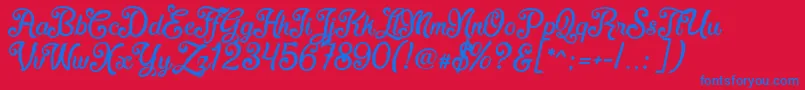 FadliScript Font – Blue Fonts on Red Background