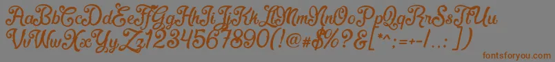 Fonte FadliScript – fontes marrons em um fundo cinza