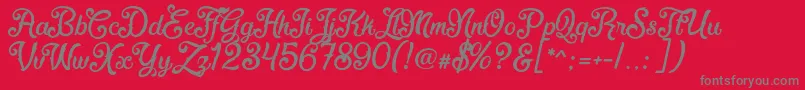 FadliScript Font – Gray Fonts on Red Background