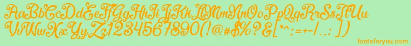 FadliScript Font – Orange Fonts on Green Background