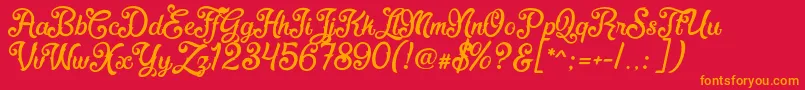 FadliScript Font – Orange Fonts on Red Background