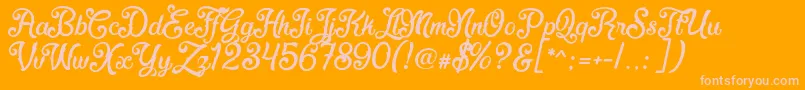 Więcej informacji o czcionce FadliScript Czcionka FadliScript – różowe czcionki na pomarańczowym tle