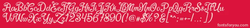 FadliScript Font – Pink Fonts on Red Background