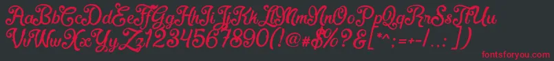 FadliScript Font – Red Fonts on Black Background