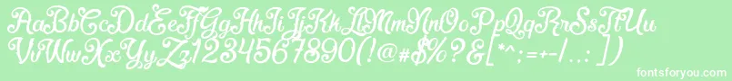 FadliScript Font – White Fonts on Green Background