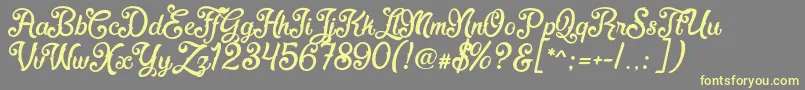 FadliScript-Schriftart – Gelbe Schriften auf grauem Hintergrund
