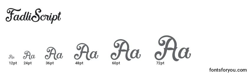 FadliScript Font Sizes
