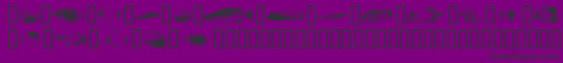 FishyprintOneAoe-Schriftart – Schwarze Schriften auf violettem Hintergrund