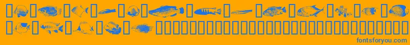fuente FishyprintOneAoe – Fuentes Azules Sobre Fondo Naranja