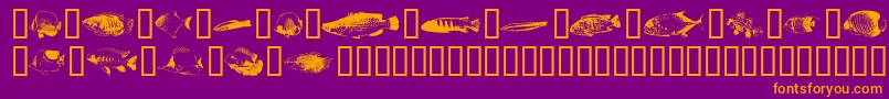 FishyprintOneAoe Font – Orange Fonts on Purple Background