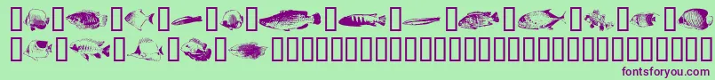 FishyprintOneAoe Font – Purple Fonts on Green Background