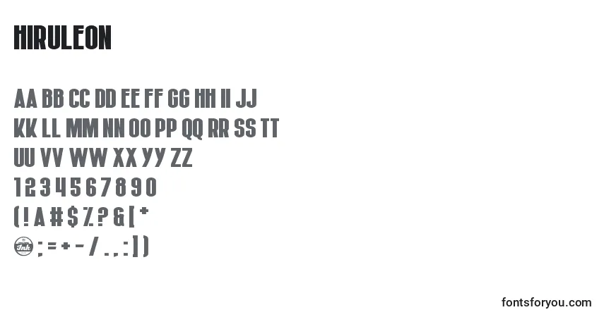 Шрифт Hiruleon – алфавит, цифры, специальные символы