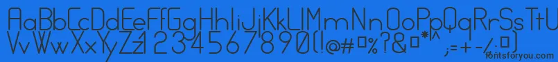 フォントFocusRegular – 黒い文字の青い背景